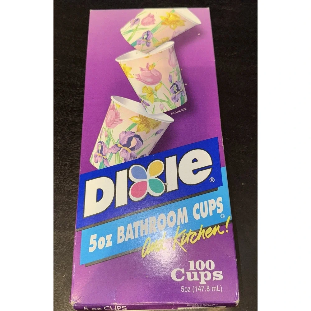 NEW SEALED Dixie Garden Party Design 5 oz 100 Count Paper‎ Cups NOS